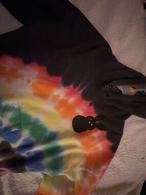 Lil peep handmade Tie-Dye Bunny Graphic Hoodie - Multicolor